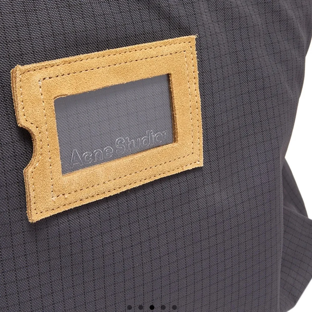 Acne Studios Post Ripstop Nylon & Suede Tote Black